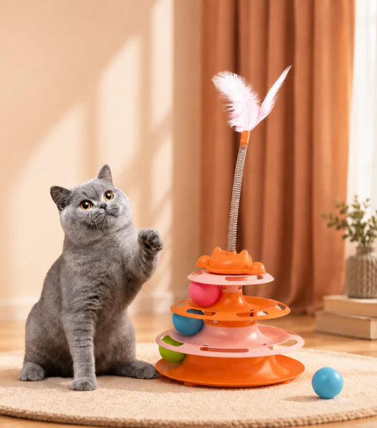 Multi-Level Ball Track with Feather Teaser