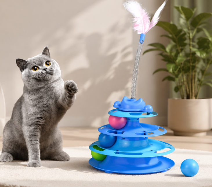 Multi-Level Ball Track with Feather Teaser