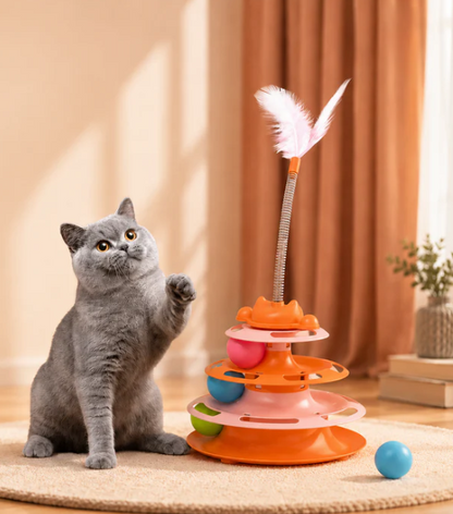 Multi-Level Ball Track with Feather Teaser