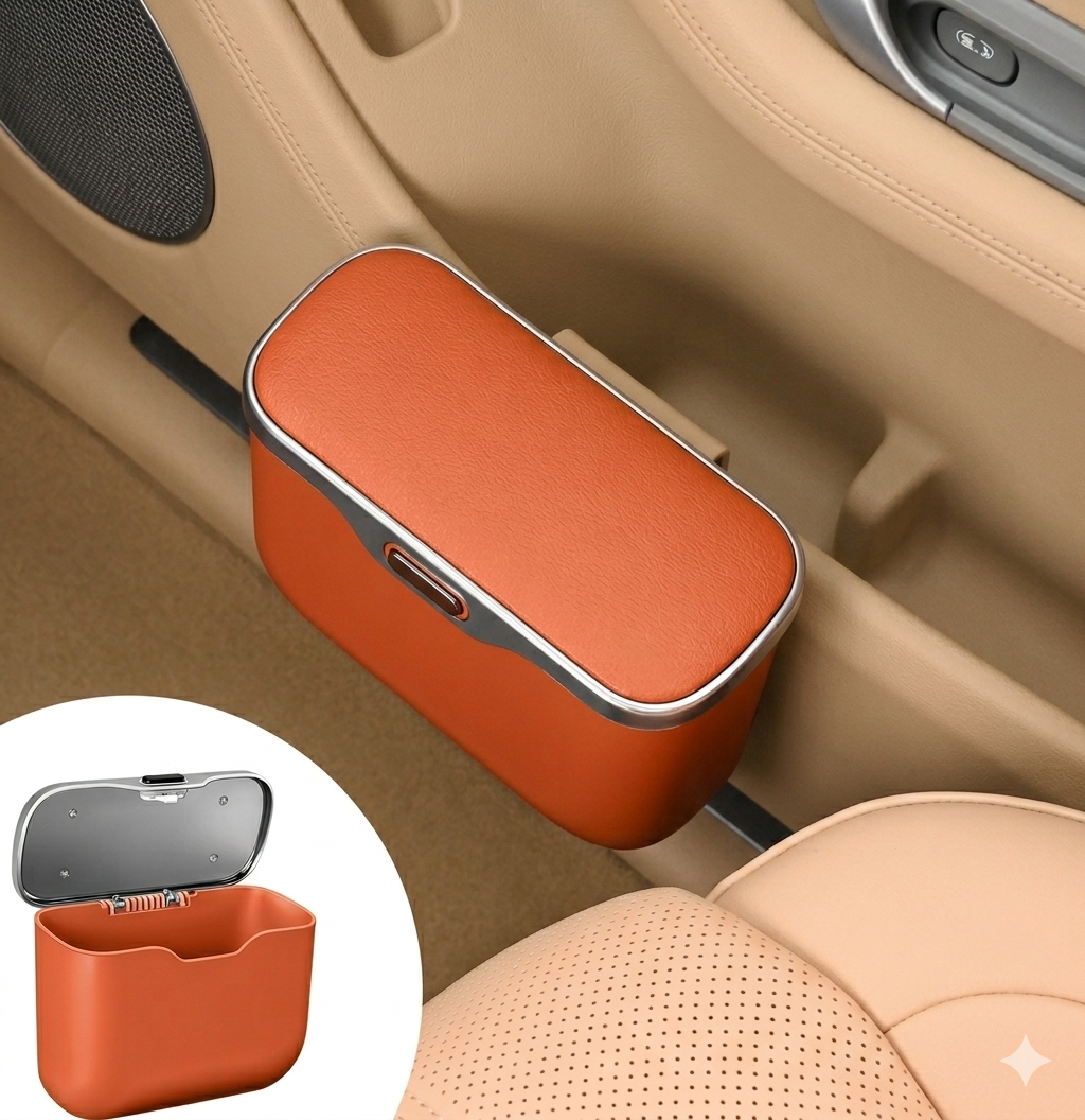 Car Seat Gap Trash Bin with Lid