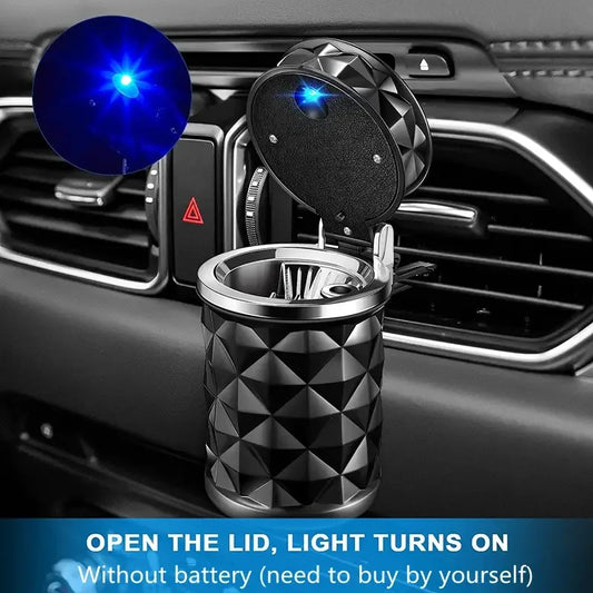 طفاية سجائر للسيارة بغطاء LED وفلتر معطر جو