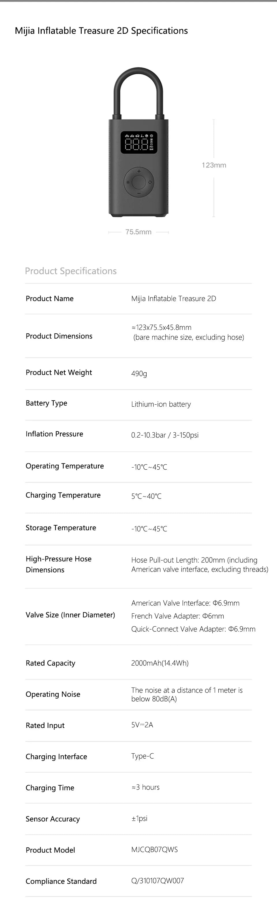 Portable Smart Air Compressor Pump