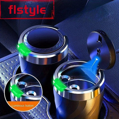 Car Ashtray with Lid & LED Light