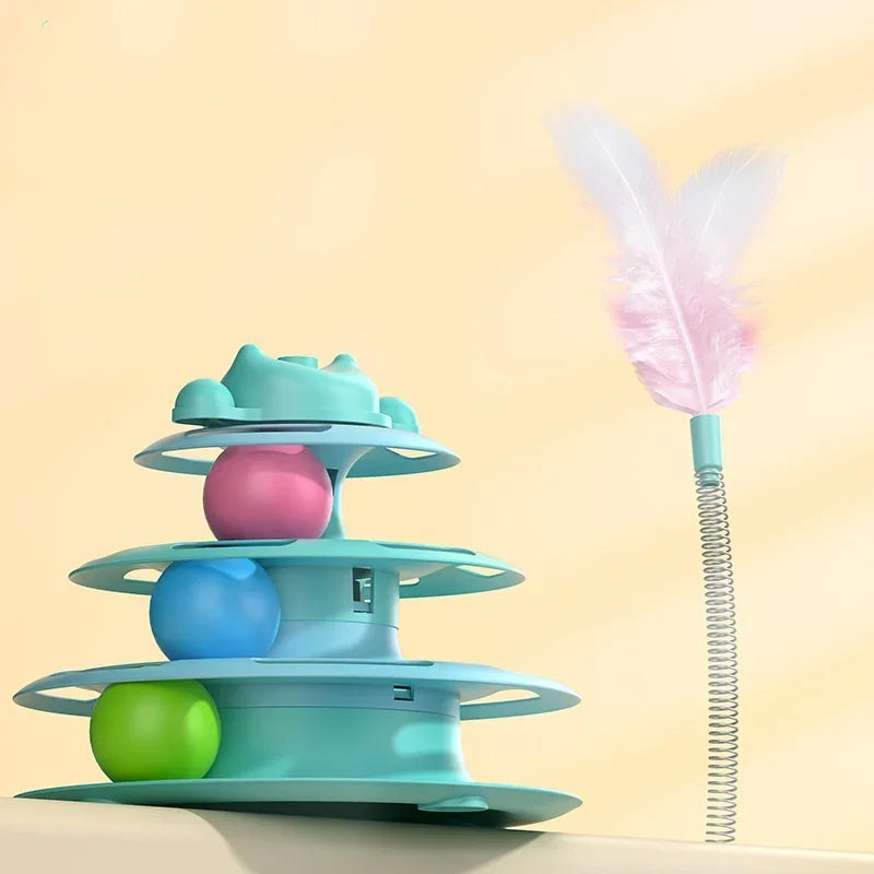 Multi-Level Ball Track with Feather Teaser