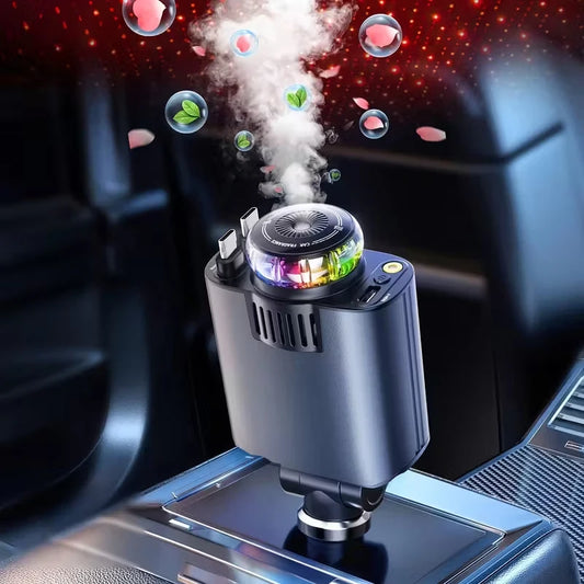 AuraDrive: جهاز ترطيب السيارة الذكي متعدد الأوضاع ومعطّر الجو