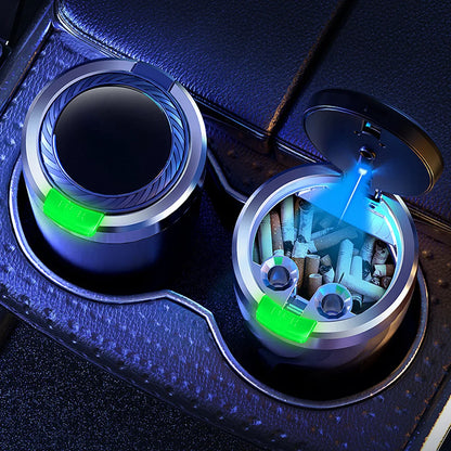 Car Ashtray with Lid & LED Light