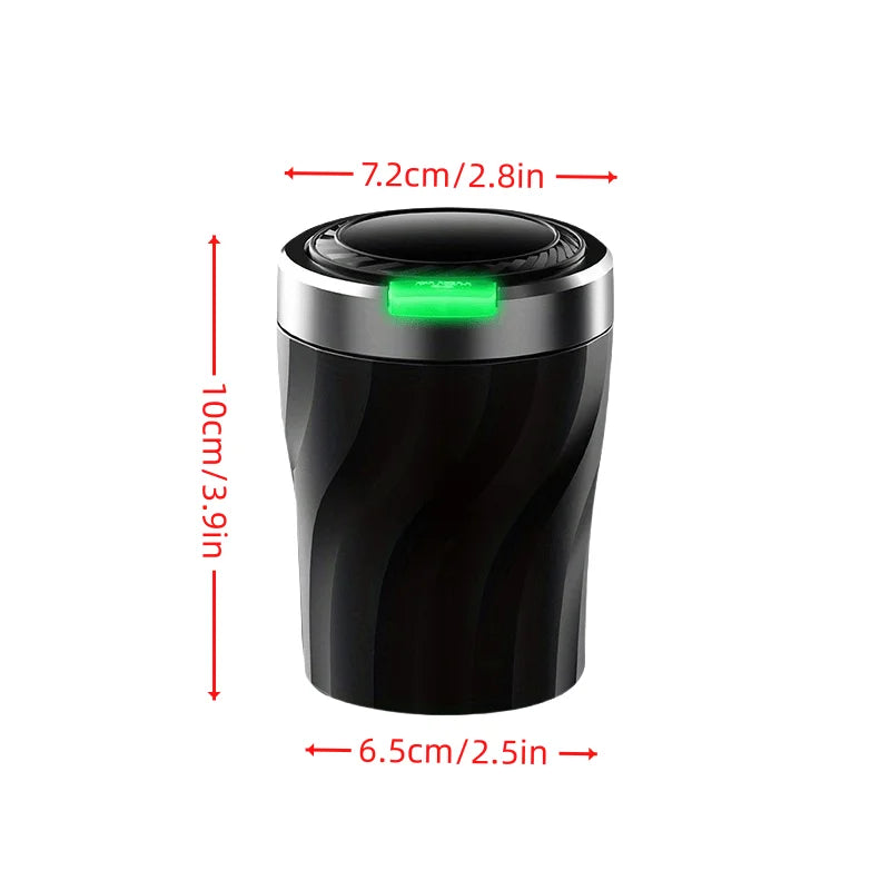 Car Ashtray with Lid & LED Light
